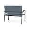 Lesro Newport 2 Seat Tandem Seating Metal Frame No Center Arms, Charcoal, RF Serene Upholstery NP1501 - alternate 3
